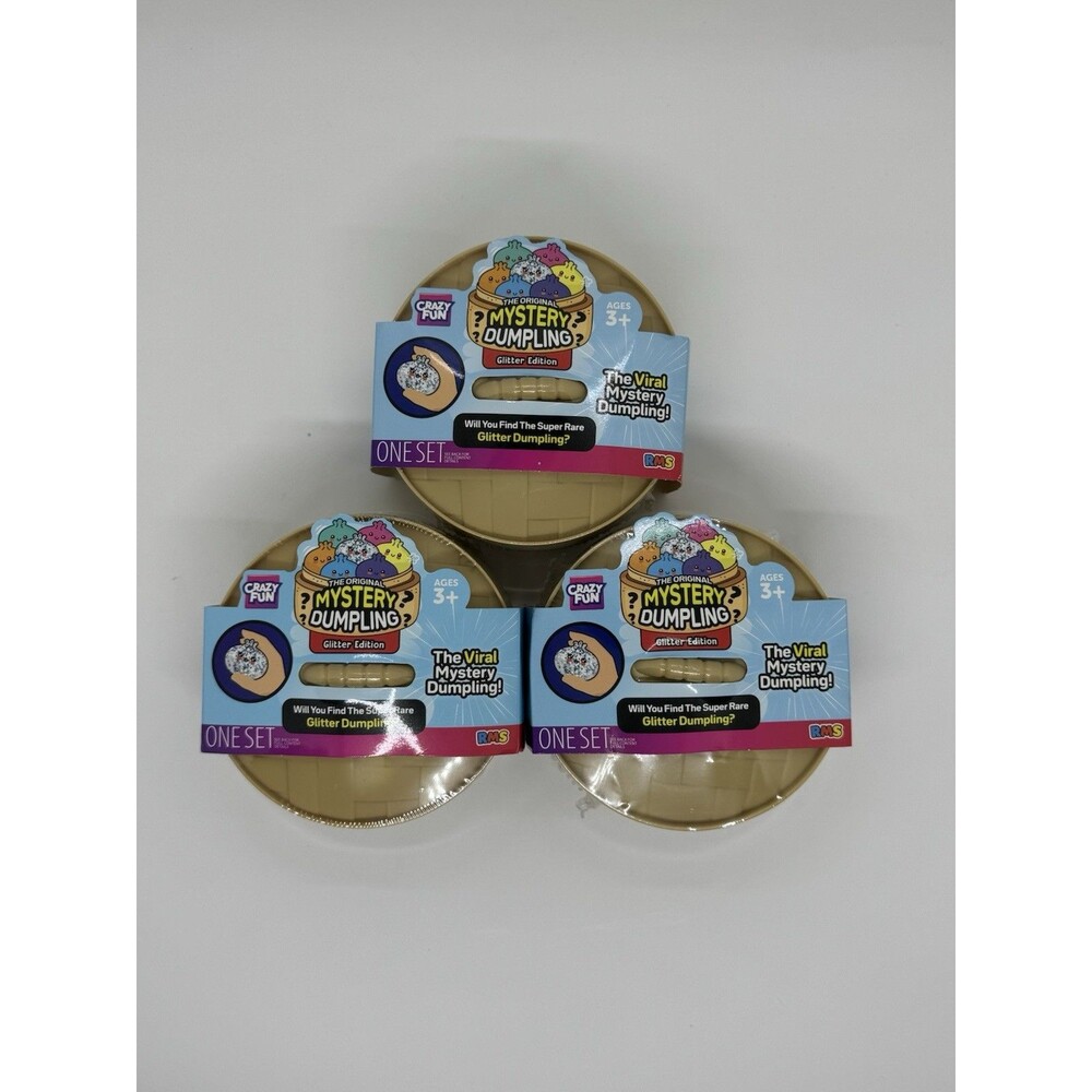 RMS Crazy Fun Mystery Dumpling Glitter Edition Squishy Bun 3-Pack New/Sealed